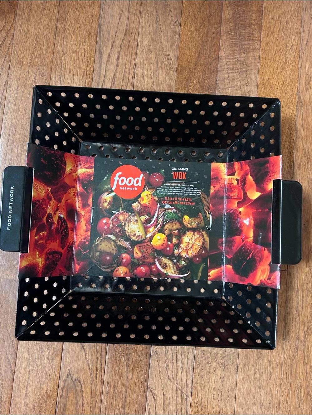 Food Network Black Grilling Wok with Handles